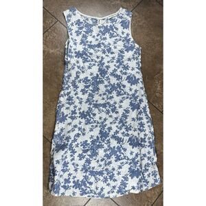 Terzo Millennio Linen Dress Women's Small Sleeveless Blue A Line Italy